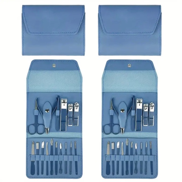 NIP! Pretty Blue 16 Piece Nail Self Care / Nail Clipper Set! - Picture 1 of 5